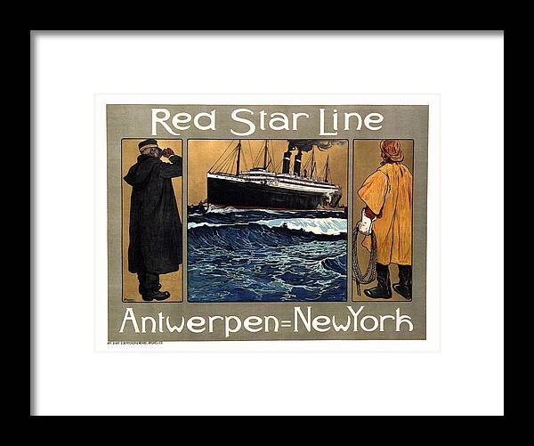 Ocean Liner Framed Print featuring the photograph Vintage Travel Ad by Andrew Fare