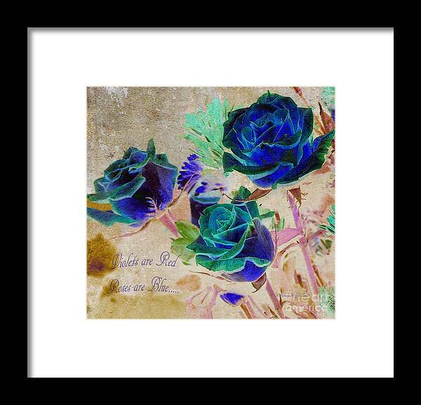 Floral Art Framed Print featuring the photograph Violets are Red- Roses are Blue by Patricia Griffin Brett