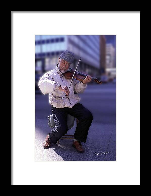 Violin Guy Framed Print featuring the photograph Violin Guy by Terri Harper