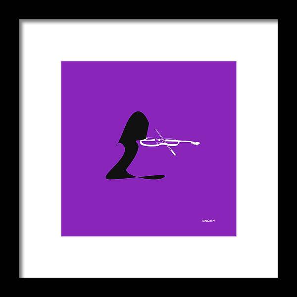 Jazzdabri Framed Print featuring the digital art Violin in Purple by David Bridburg