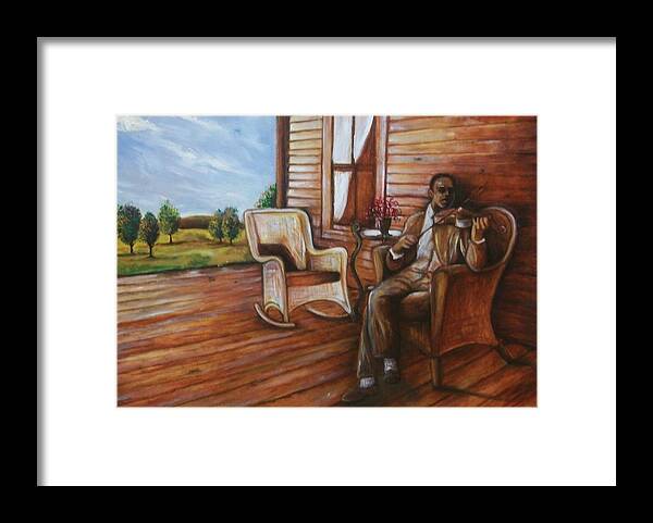 Emery Franklin Framed Print featuring the painting Violin Man by Emery Franklin