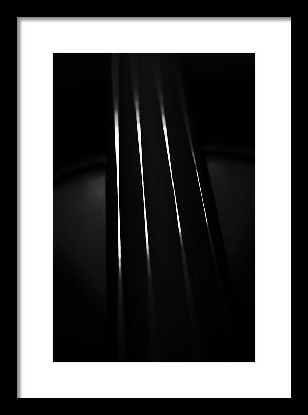 Violin Framed Print featuring the photograph Violin Portrait Music 27 Macro Black White by David Haskett II