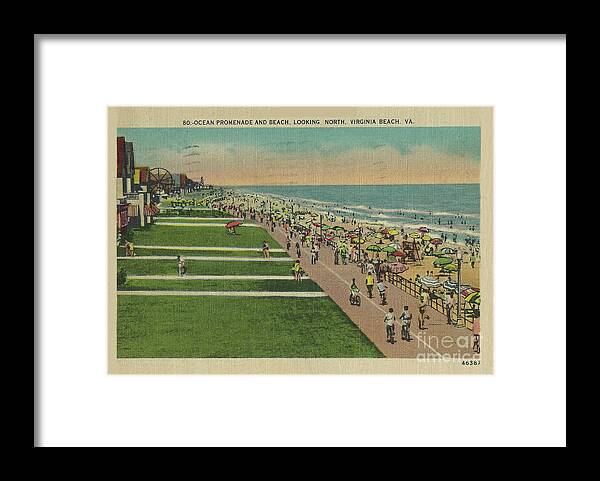 Photoshop Framed Print featuring the photograph Virginia Beach Ocean Front Boardwalk by Melissa Messick