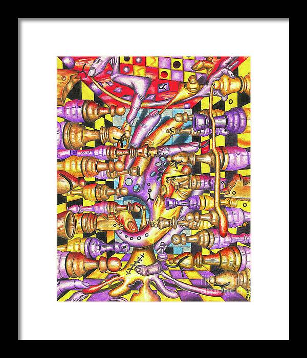 Chess Framed Print featuring the painting Visual Obstruction of Probability by Justin Jenkins