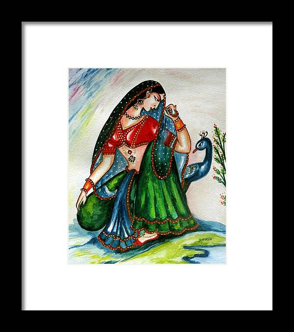 Radha Framed Print featuring the painting Viyog by Harsh Malik