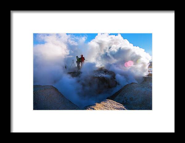 Trave Framed Print featuring the photograph Volcanic Activity, Altiplano, Bolivia by Venetia Featherstone-Witty