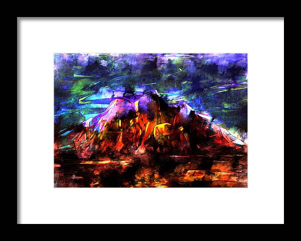 Volcano Framed Print featuring the digital art Volcanic Storm by Phil Perkins