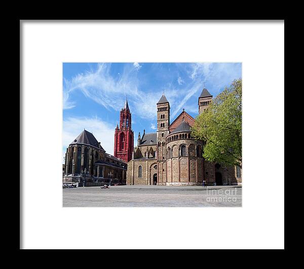 Het Vrijthof Framed Print featuring the photograph Vrijthof with Saint John's Church and Saint Servatius Basilica by Louise Heusinkveld