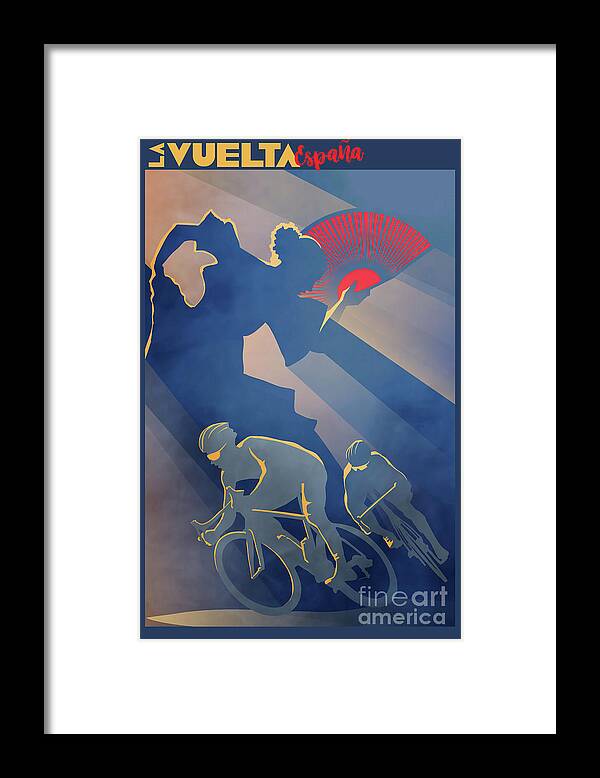 Cycling Art Framed Print featuring the digital art Vuelta Espana by Sassan Filsoof