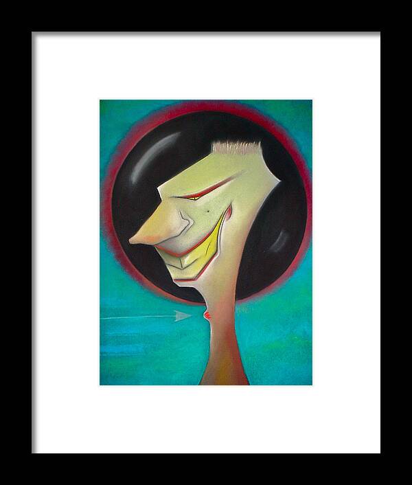 Abstract Face Framed Print featuring the pastel Vulnerable by Tracey Levine