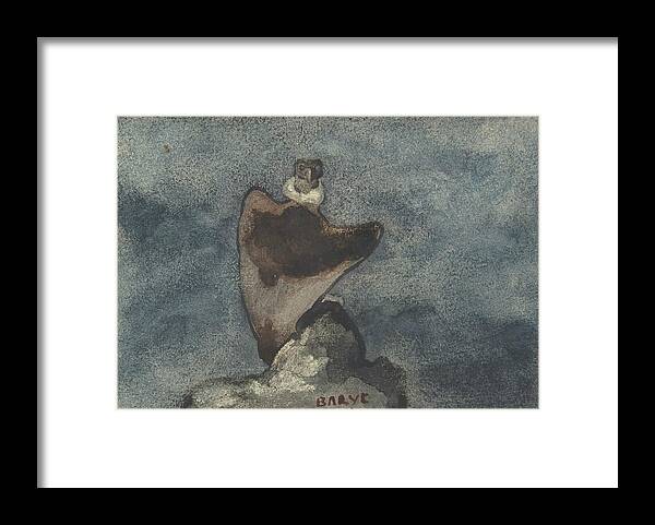 19th Century Art Framed Print featuring the drawing Vulture by Antoine-Louis Barye