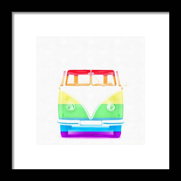 Painting Framed Print featuring the painting VW Van Rainbow by Edward Fielding