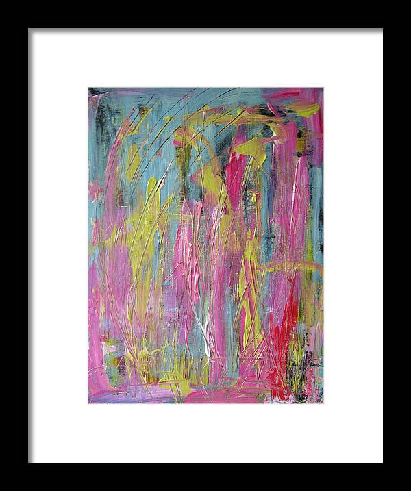 Abstract Painting Framed Print featuring the painting W23 - may by KUNST MIT HERZ Art with heart