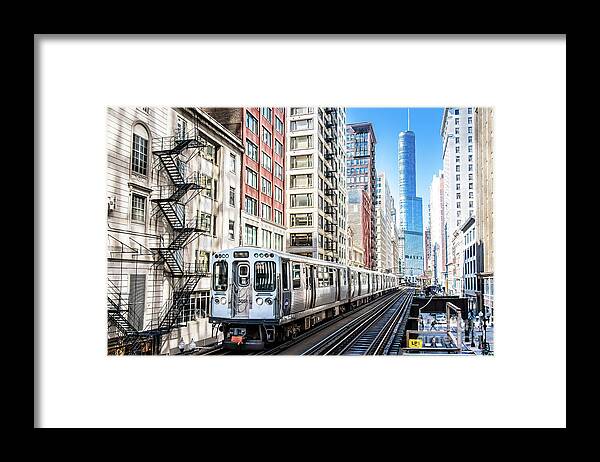 Architecture Framed Print featuring the photograph The Wabash L Train by David Levin