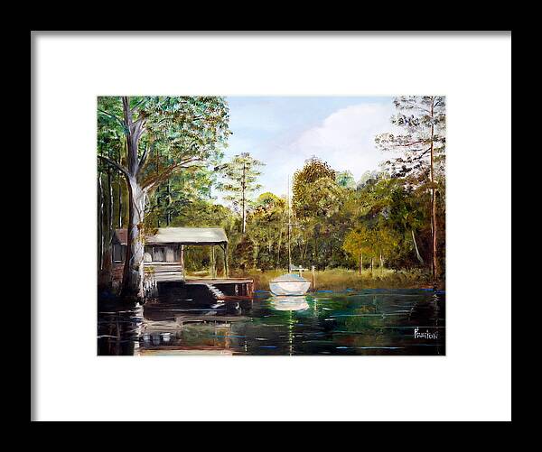 Plein Air Framed Print featuring the painting Waccamaw River Sloop by Phil Burton