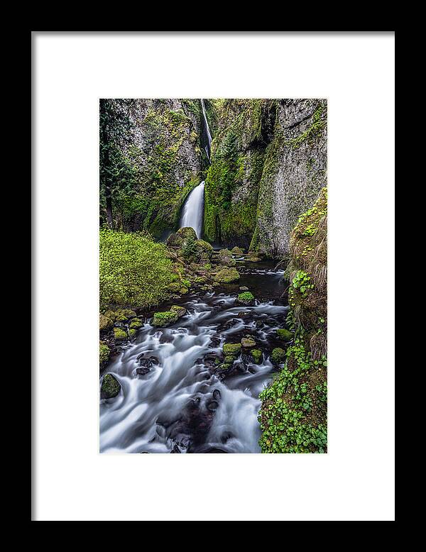 Water Falls Framed Print featuring the photograph Wahclella Falls by Chuck Jason