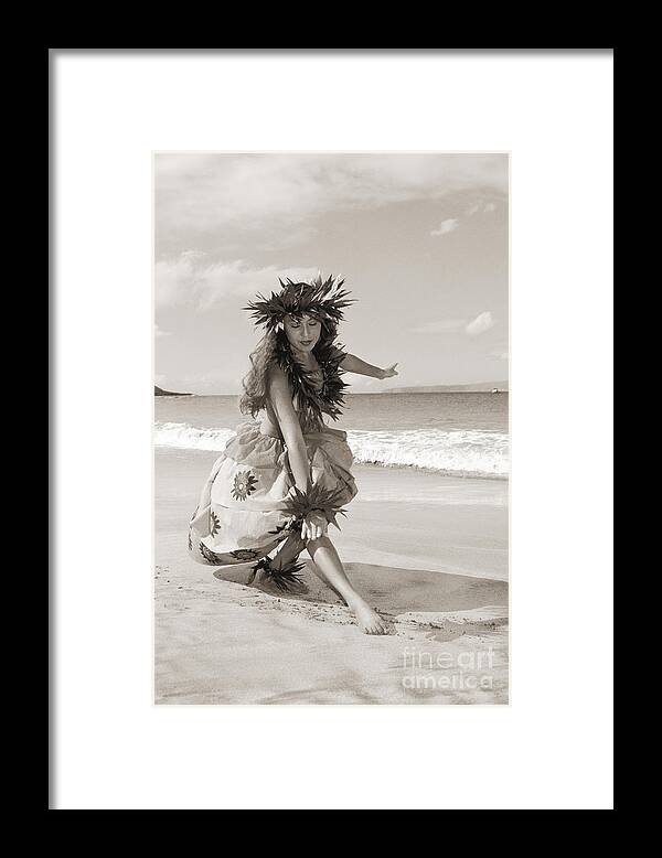 Active Framed Print featuring the photograph Wahine Hula by Himani - Printscapes