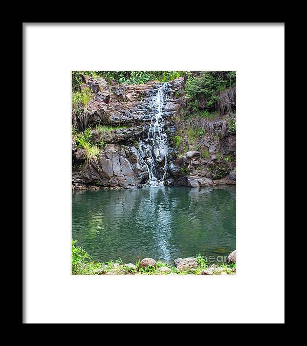 Waimea Waterfall Framed Print featuring the photograph Waimea Waterfall by Cheryl Del Toro