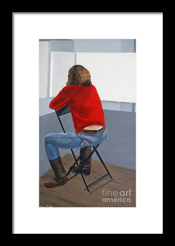 Portrait Framed Print featuring the painting Waiting For Inspiration by Lyric Lucas