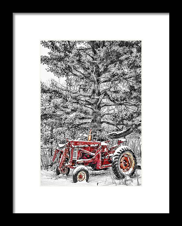 Old Tractor Framed Print featuring the photograph Waiting For Spring by Paul Freidlund