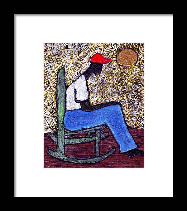 Black Art Framed Print featuring the painting Waiting for the Dream by Wayne Potrafka