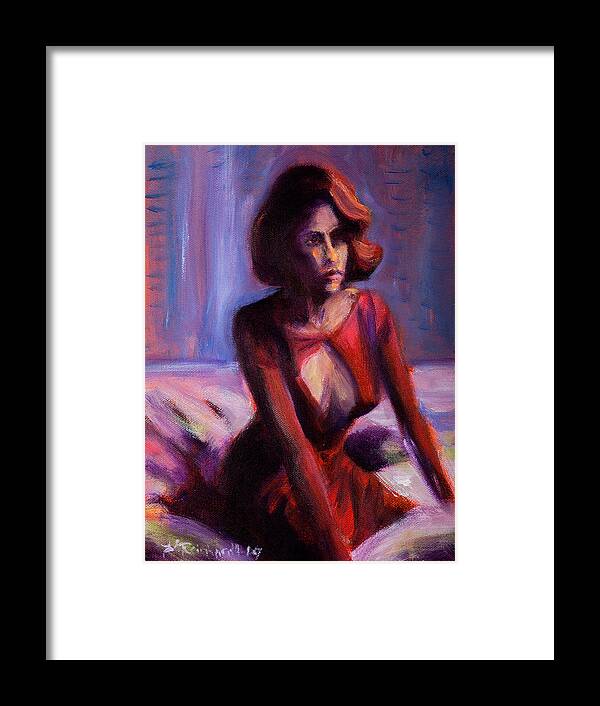 Girl Framed Print featuring the painting Waiting by Jason Reinhardt