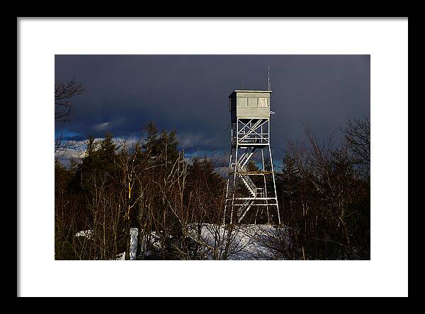 South Pawtuckaway Framed Print featuring the photograph Waiting tower by Rockybranch Dreams