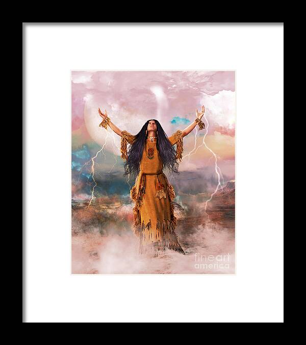 Great Spirit Framed Print featuring the digital art Wakan Tanka The Great Spirit by Shanina Conway