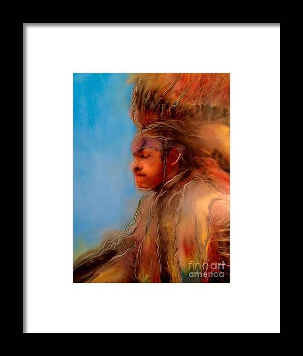  Framed Print featuring the painting Wakantanka maka kin Kaye by FeatherStone Studio Julie A Miller