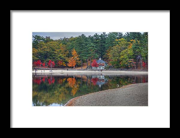 Walden Framed Print featuring the photograph Walden Pond Bath House Concord MA Beach by Toby McGuire