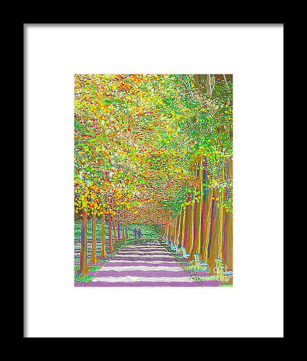 Park Framed Print featuring the painting Walk in Park Cathedral by Hidden Mountain