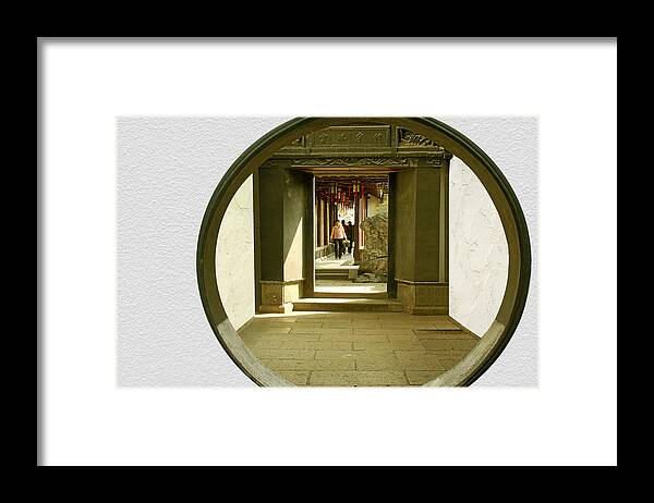 Archway Framed Print featuring the photograph Walk into the light - Yuyuan Garden Shanghai China by Alexandra Till
