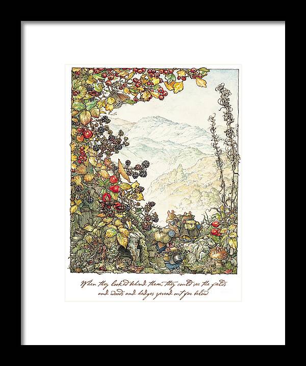 Brambly Hedge Framed Print featuring the drawing Walk to the High Hills by Brambly Hedge
