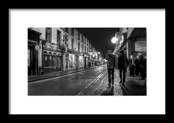 Original Framed Print featuring the photograph Walking in Killarney at Night by WAZgriffin Digital