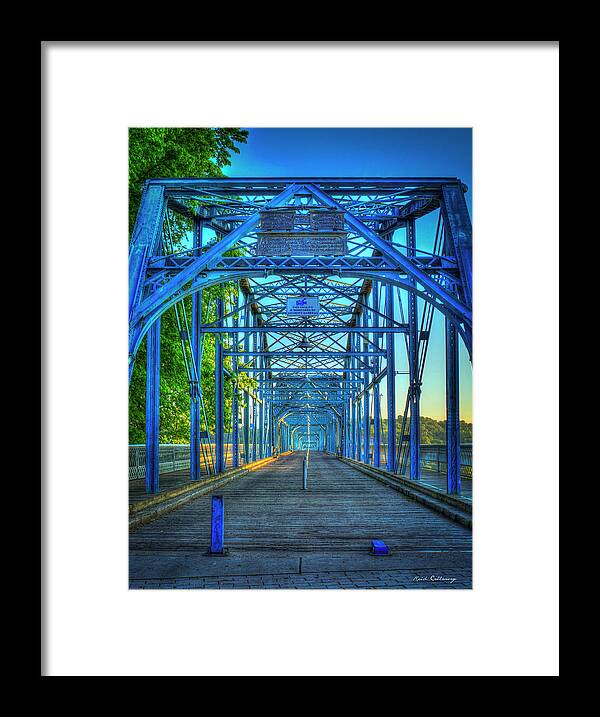 Reid Callaway Walking With Me Framed Print featuring the photograph Chattanooga Walk With Me Walnut Street Pedestrian Bridge Chattanooga Tn Bridge Architecture Art by Reid Callaway
