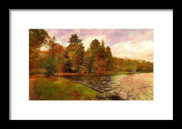 Nature Framed Print featuring the photograph Walking The Forest Trail by the lake by Stacie Siemsen