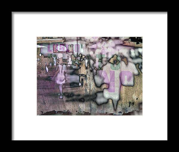 Collage Framed Print featuring the digital art Walking throug an italian night by Gabi Hampe