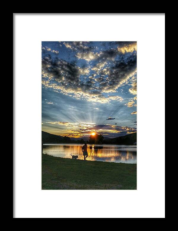 Dog Framed Print featuring the photograph Walking With My Best Friend by Fiona Kennard
