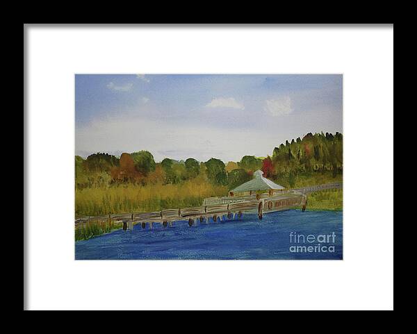 America Framed Print featuring the painting Walkway at Green Cay by Donna Walsh