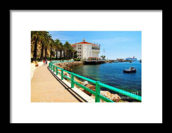 Avalon Framed Print featuring the photograph Walkway to Avalon Casino by Eddie Yerkish