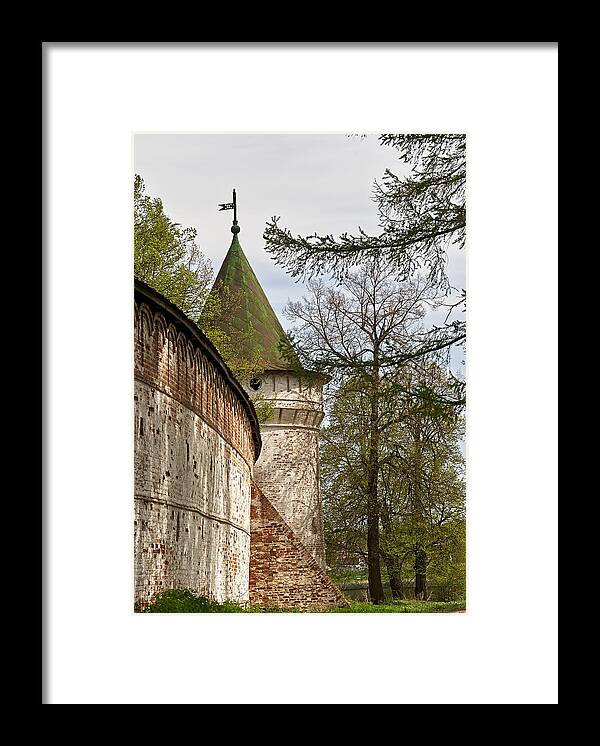 Ipatiev Framed Print featuring the photograph Wall and tower by Antonio Ballesteros