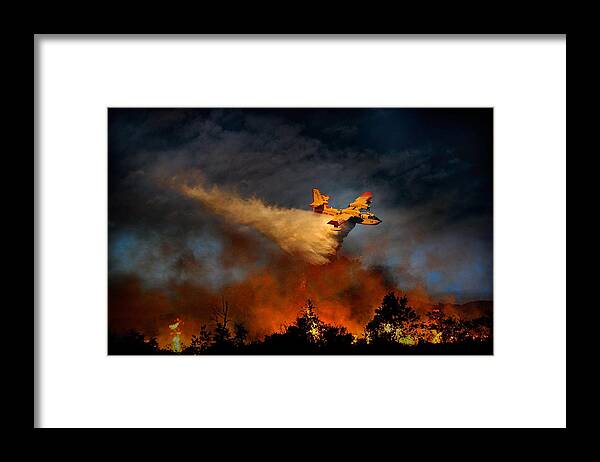 Fire Framed Print featuring the photograph Wall Of Fire by Antonio Grambone
