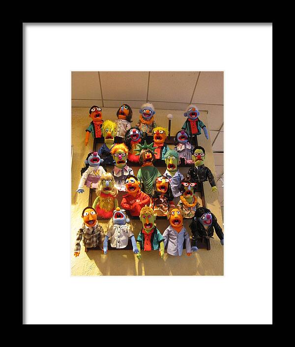 Fao Schwartz Framed Print featuring the photograph Wall of Muppets by Choi Ling Blakey