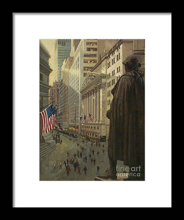 Wall St. Framed Prints Framed Print featuring the painting Wall Street 1 by Gary Kim