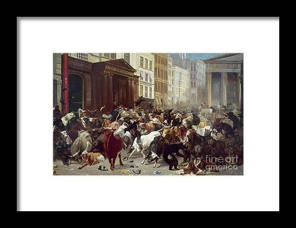 1879 Framed Print featuring the painting Wall Street Bears And Bulls by William H Beard