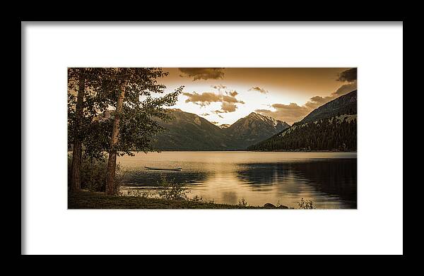 Joseph Oregon Framed Print featuring the photograph Wallowa Lake Sunset by Don Schwartz
