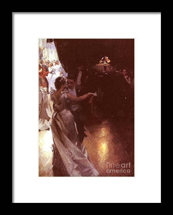 Anders Zorn Framed Print featuring the painting Waltz by Anders Zorn