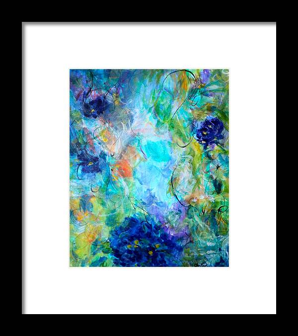 Abstract Florals Framed Print featuring the mixed media Waltz of the Flowers by Christine Chin-Fook