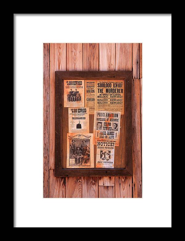 Wild West Framed Print featuring the photograph Wanted - Dead or Alive by Chris Smith