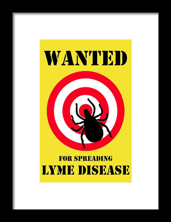 Richard Reeve Framed Print featuring the digital art Wanted for Spreading Lyme Disease by Richard Reeve